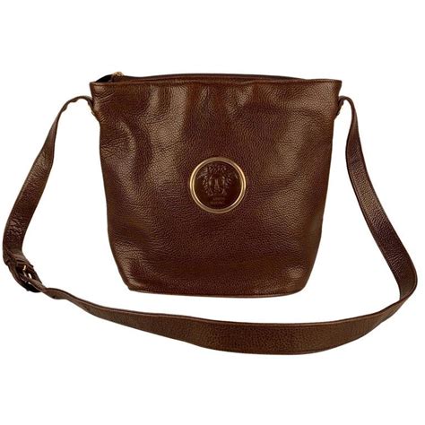 gianni versace mens vintage brown leather shoulder belt bag|Leather Gianni Versace Bags for Men .